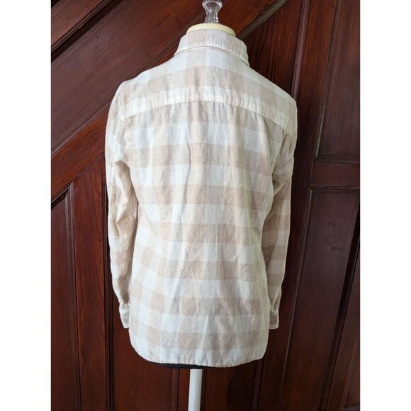 Tommy Hilfiger Long Sleeve Beige Checkered Button-Up Shirt Small - Picture 3 of 10